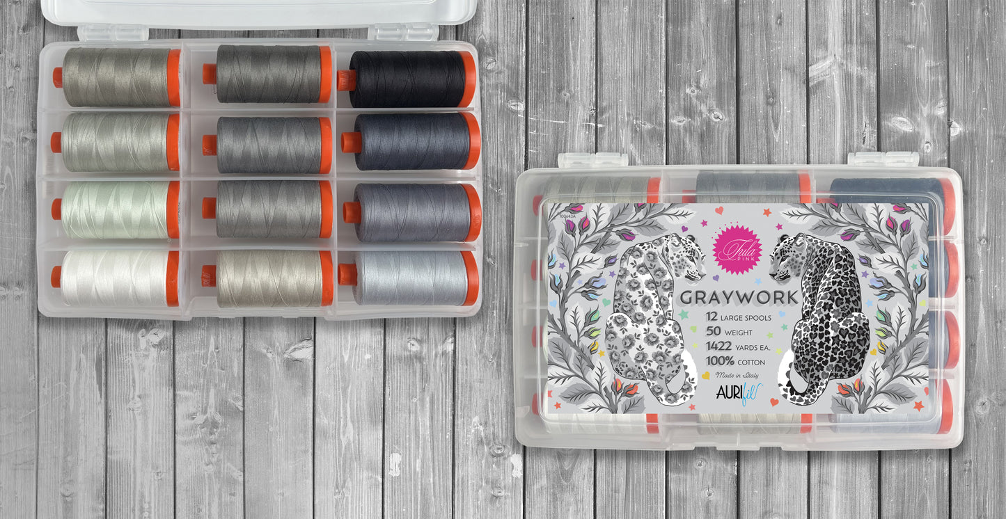 PRE-ORDER: Graywork (12 Lage Spools) by Tula Pink