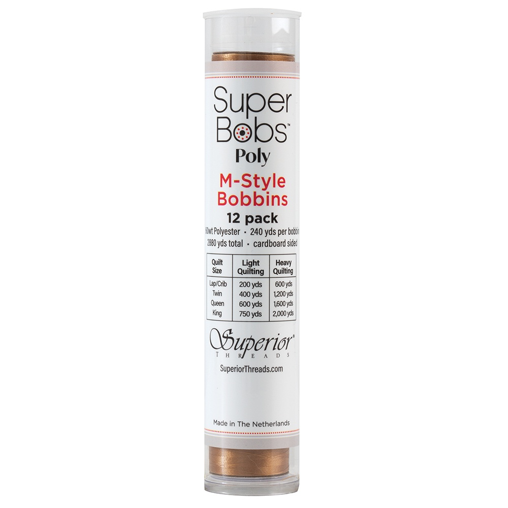 Super Bobs Poly 12 pk M-Style #618 Medium Brown