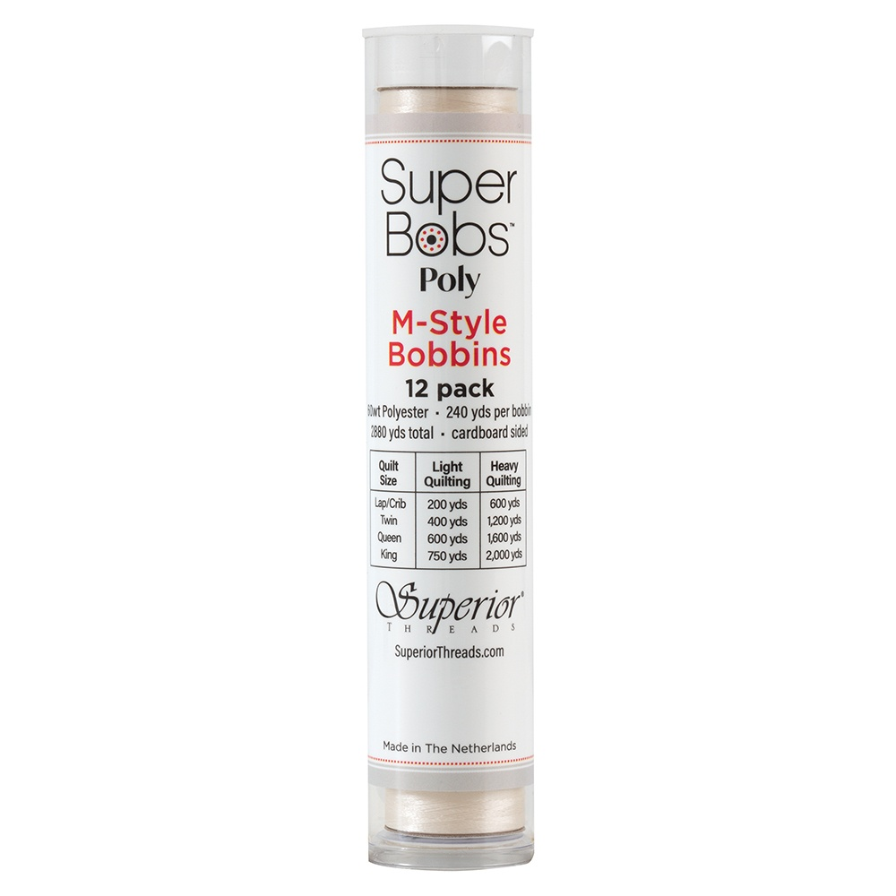 Super Bobs Poly 12 pk M-Style #655 Off White