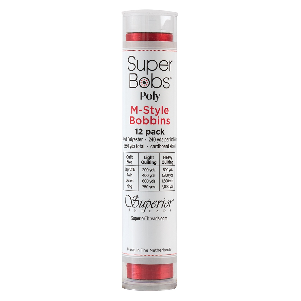 Super Bobs Poly 12 pk M-Style #627 Bright Red