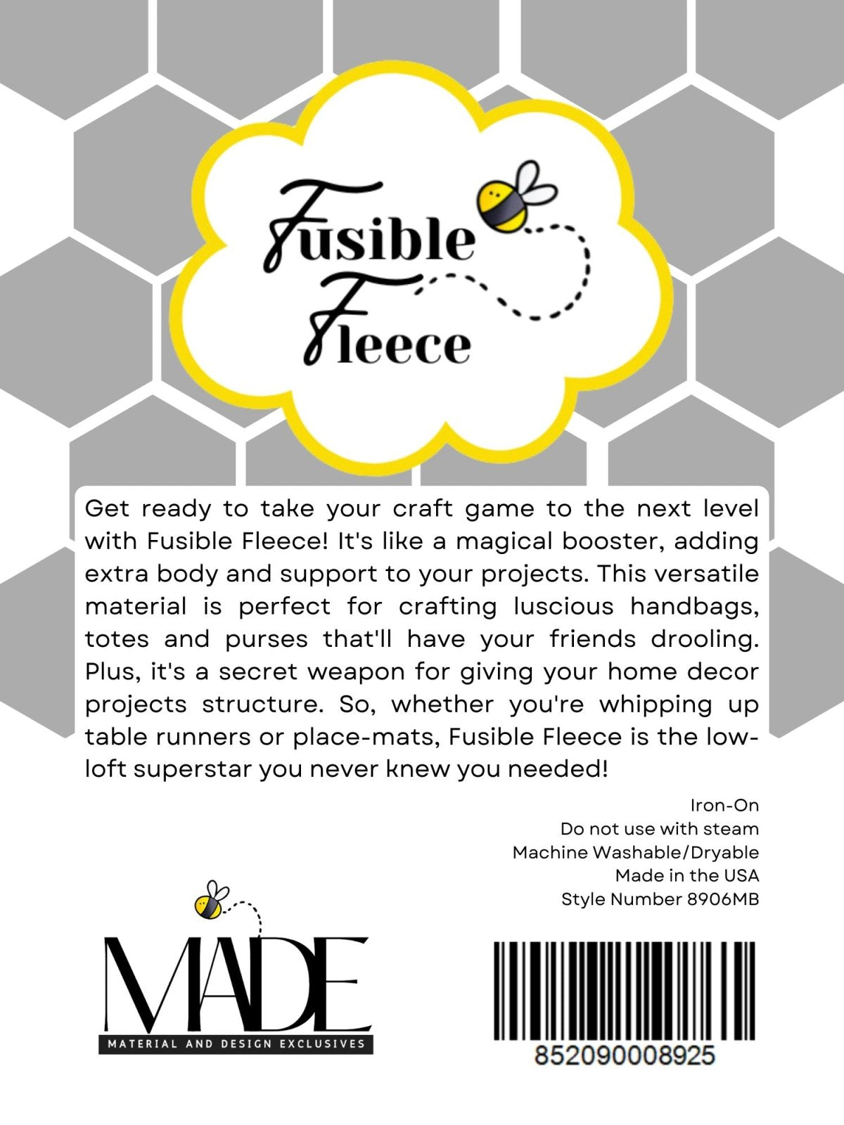 Fusible Fleece 20" x 36" - Made Exclusive