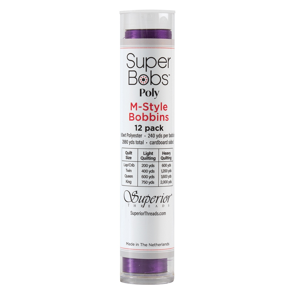 Super Bobs Poly 12 pk M-Style #606 Dark Purple