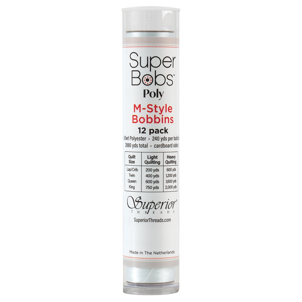 Super Bobs Poly 12 pk M-Style #621 Lace White
