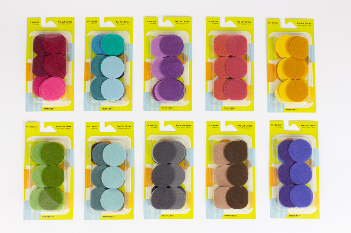 Pre-Cut Wool Circle Appliqué Pack - 1 1/2"