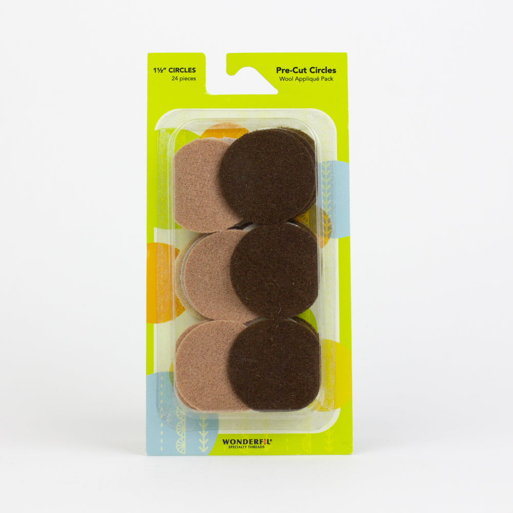 Pre-Cut Wool Circle Appliqué Pack - 1 1/2"