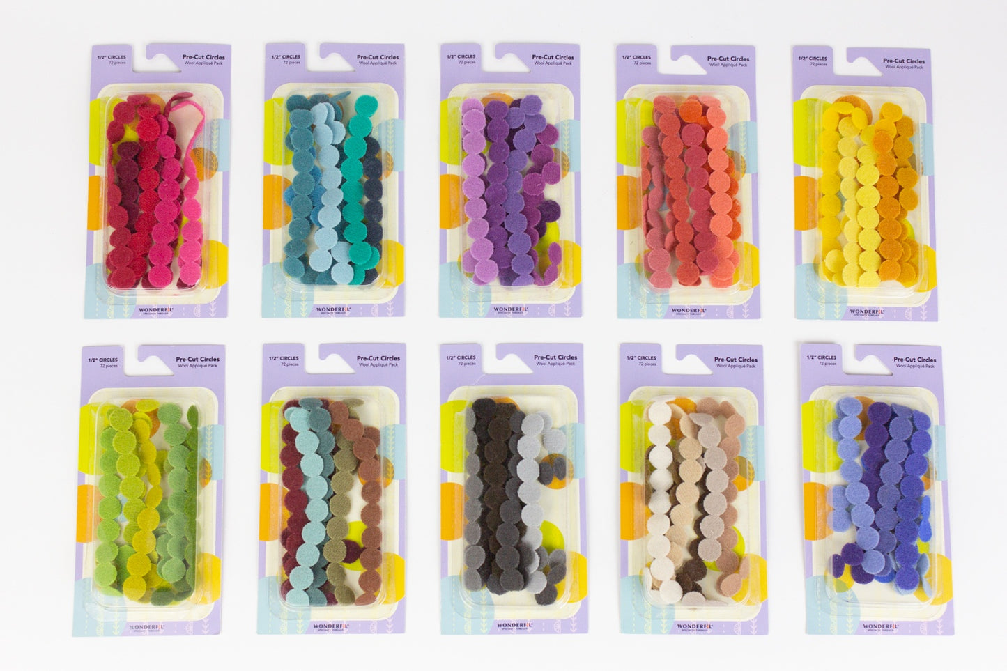 Pre-Cut Wool Circle Appliqué Pack - 1/2"