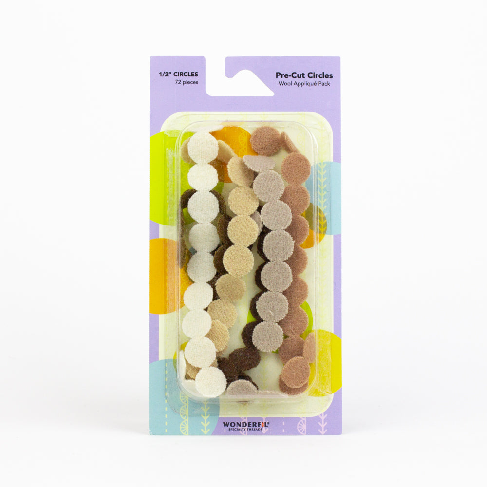 Pre-Cut Wool Circle Appliqué Pack - 1/2"