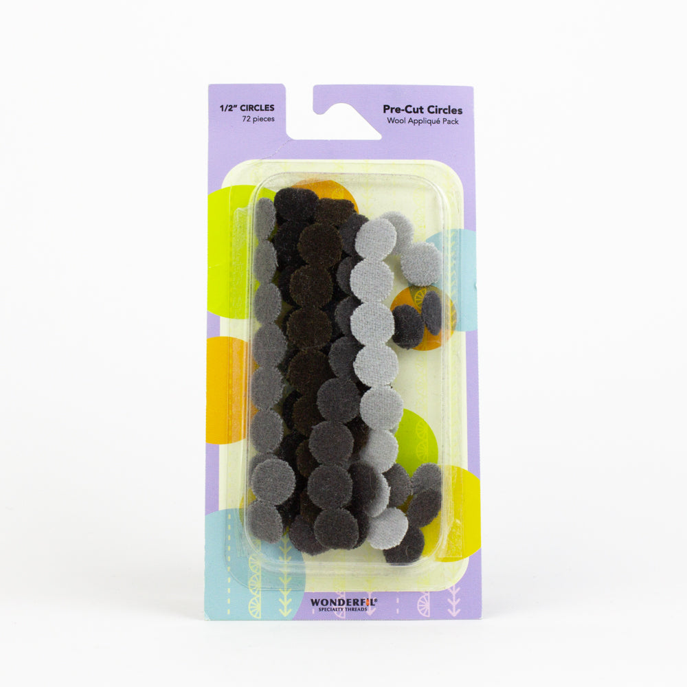Pre-Cut Wool Circle Appliqué Pack - 1/2"
