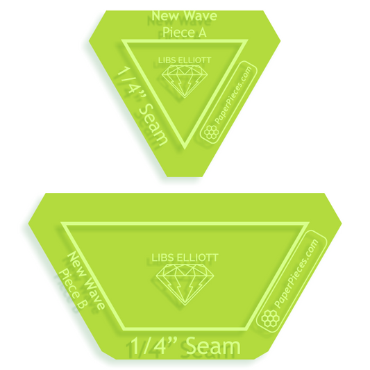 New Wave - Acrylic Fabric Cutting Template -1/4" Seam Allowance