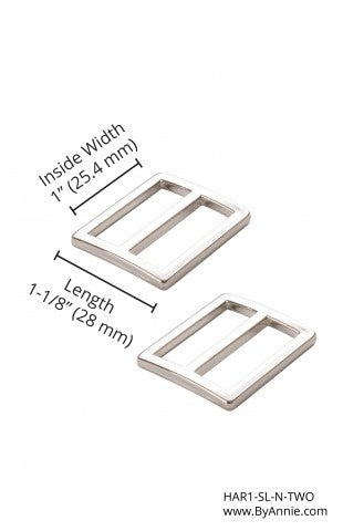 Nickel - 1" Widemouth Slider - Set of Two