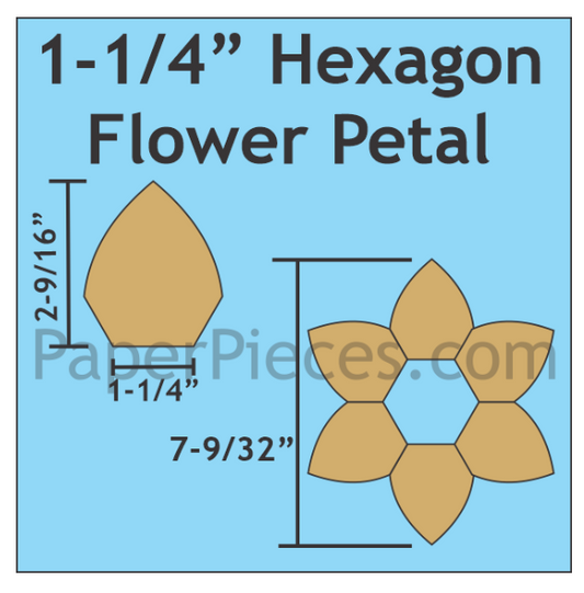 1-1/4" Hexagon Flower Petal - Small Pack