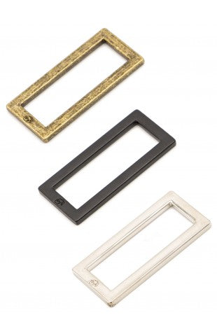 Black Metal - 1.5" Rectangle Ring - Set of Two - ByAnnie