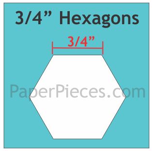 3/4" Hexagons: Small Pack 125 pieces
