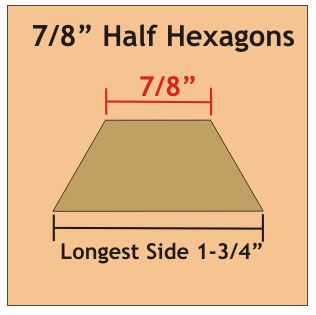 7/8" Half Hexagons: Small Pack