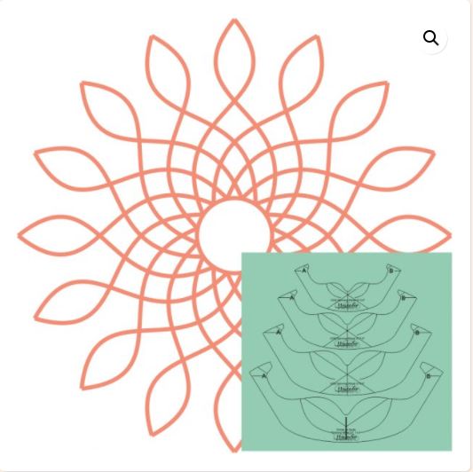 Circles On Quilts Spinning Wheel #27 Template - Low Shank