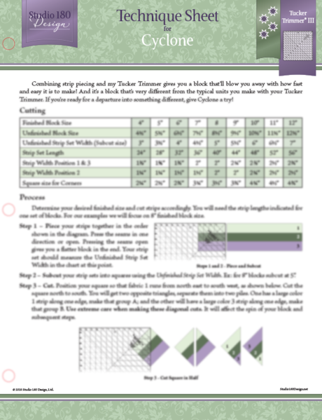 Cyclone Technique Sheet - Studio 180 Design