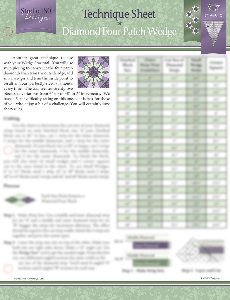 Diamond Four Patch Technique Sheet - Studio 180 Design