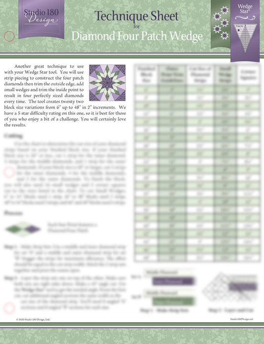 Diamond Four Patch Technique Sheet - Studio 180 Design