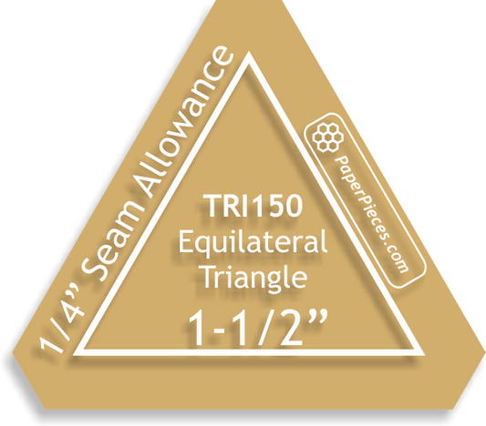 Equilateral Triangle 1 1/2" Acrylic Template 1/4" Seam