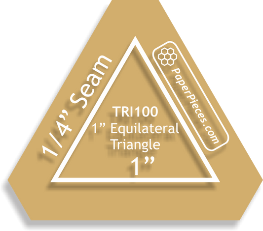 Equilateral Triangle 1" Acrylic Template 1/4" Seam
