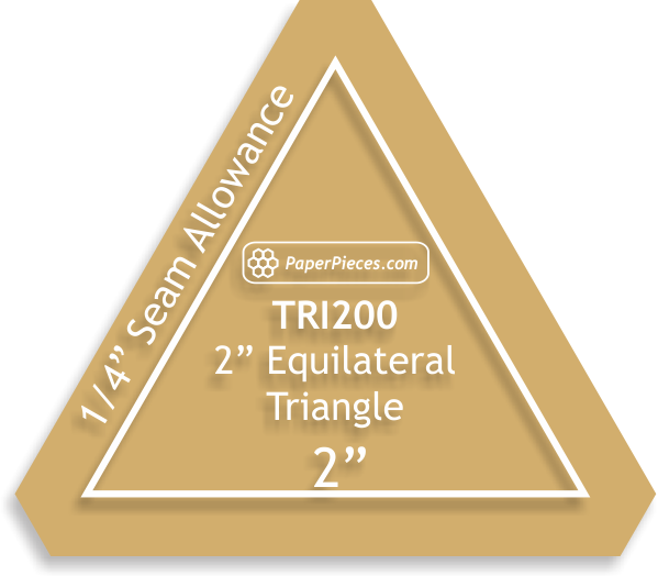 Equilateral Triangle 2" Acrylic Template 1/4" Seams