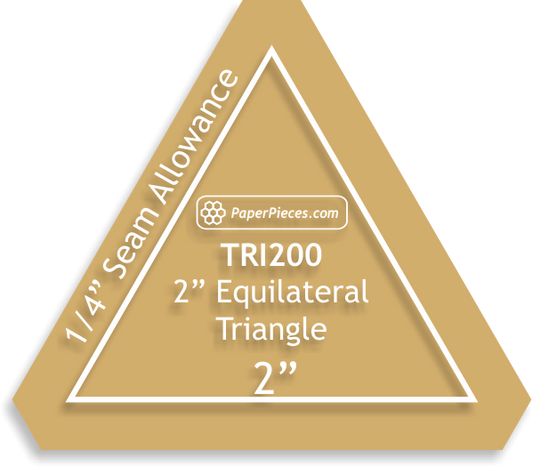 Equilateral Triangle 2" Acrylic Template 1/4" Seams