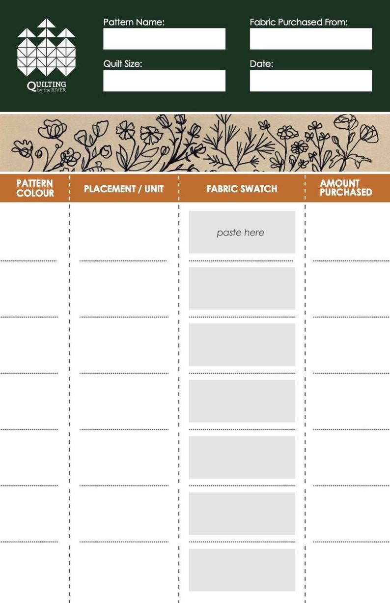 Fabric Placement Notepad - Spring
