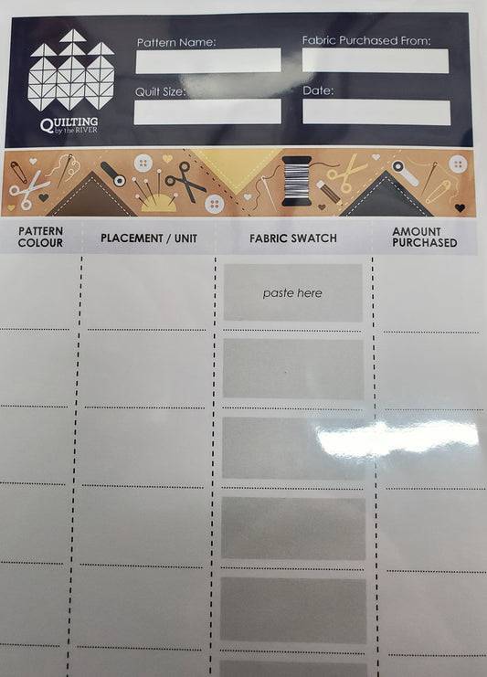 Fabric Placement Notepad - Tools of the Trade