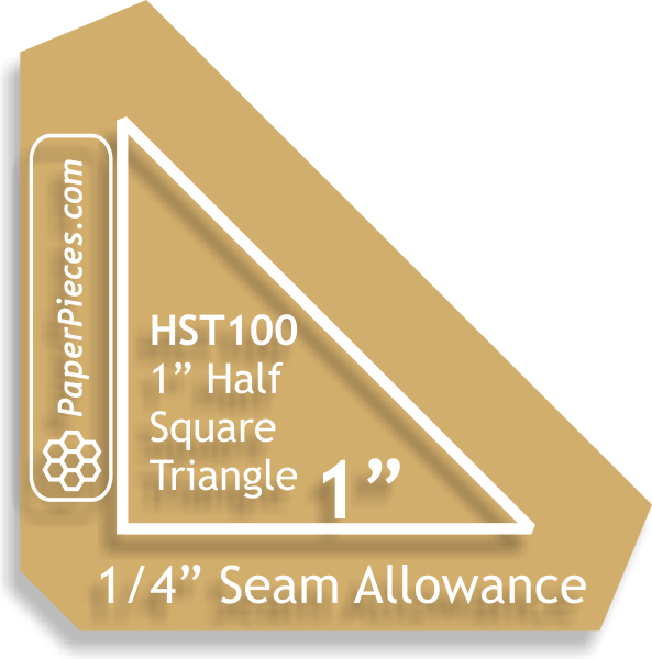 Half Square Triangle 1" Acrylic Template 1/4" Seam