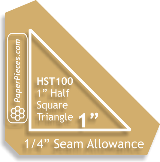 Half Square Triangle 1" Acrylic Template 1/4" Seam
