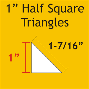 Half Square Triangle 1" Paper Pieces - Small Pack