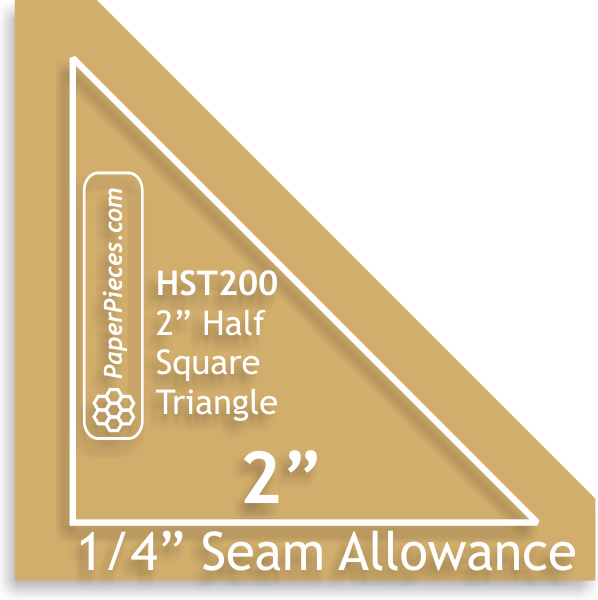 Half Square Triangle 2" Acrylic Template 1/4" Seam
