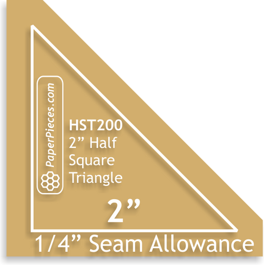 Half Square Triangle 2" Acrylic Template 1/4" Seam