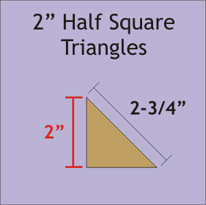 Half Square Triangle 2" Paper Pieces - Small Pack