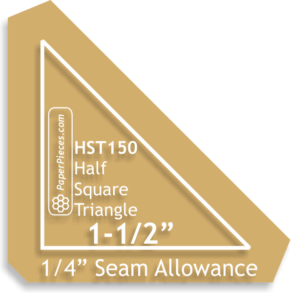 Half Square Triangles 1 1/2" Acrylic Templates 1/4" Seam