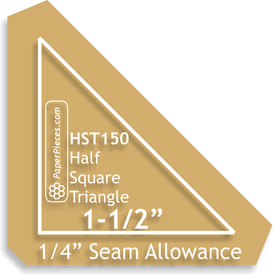 Half Square Triangles 1 1/2" Acrylic Templates 1/4" Seam