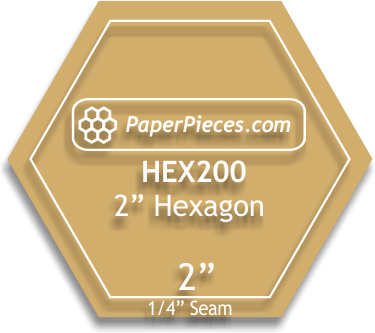 Hexagon 2" Acrylic Template 1/4" Seam