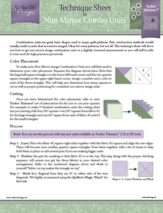 Non Mirror Combo Units Technique Sheet - Studio 180 Design