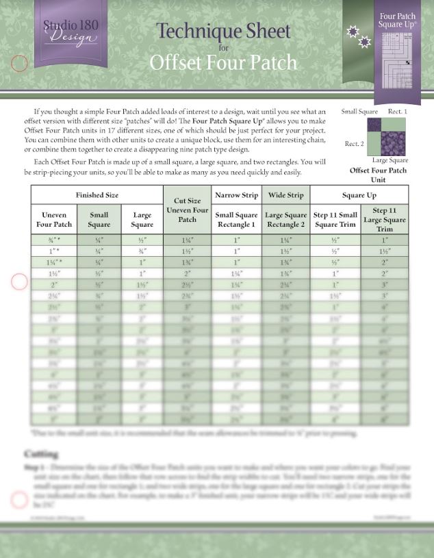Offset Four Patch Technique Sheet - Studio 180 Design