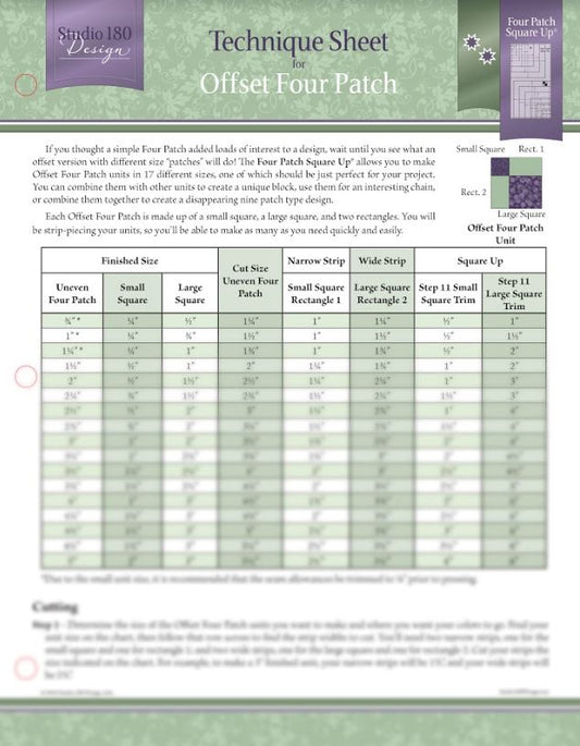 Offset Four Patch Technique Sheet - Studio 180 Design