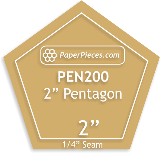 Pentagon 2" Acrylic Template 1/4" Seam