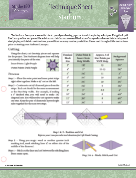 Starburst Lemoyne Technique Sheet - Studio 180 Design