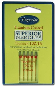 Superior Titanium-coated Topstitch Needles #100/16