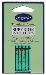 Superior Titanium-coated Topstitch Needles #70/10