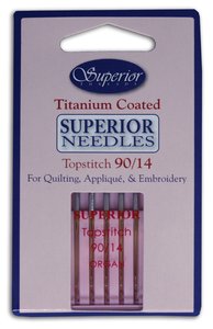 Superior Titanium-coated Topstitch Needles #90/14