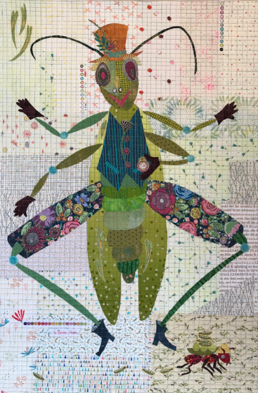 Mr. Peabody the Grasshopper Collage Pattern