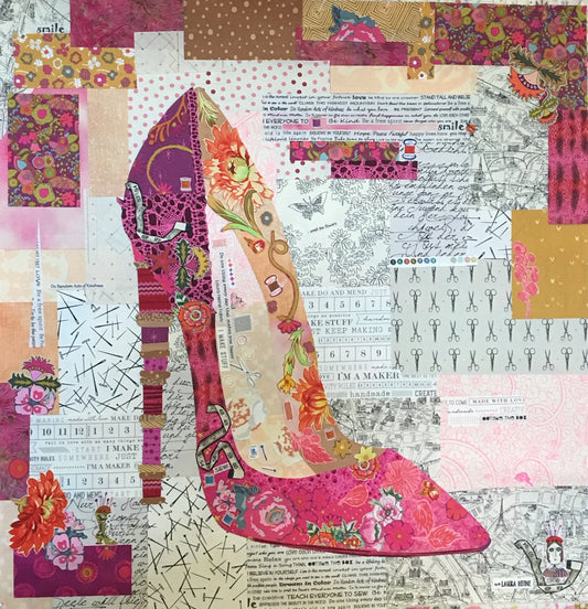 Pink Pump Collage Pattern