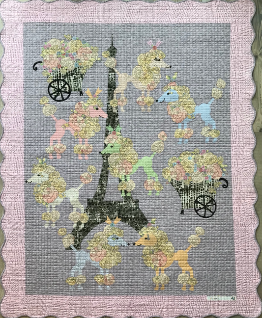 Poodles in Paris Pattern