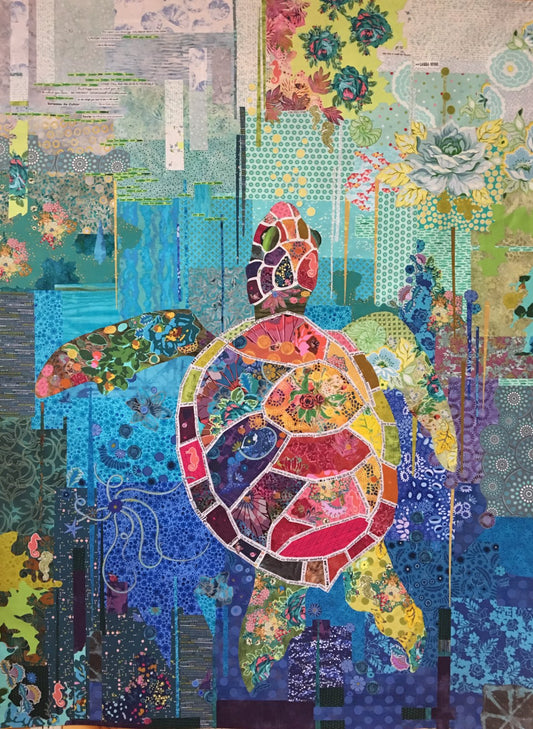 Seawell the Turtle Collage Pattern
