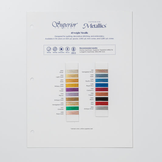 Superior Metallics Thread Card